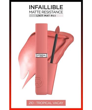 L'Oreal Paris Infaillible Matte Resistance Liquid Matte Lipstick - 210 Tropical Vacay