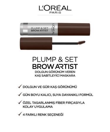 L'Oreal Paris L'or al Paris Brow Artist Plump & Set Full-Look Eyebrow Stabilizer Mascara - 109 Ebony - Buy Online on GoSupps.com