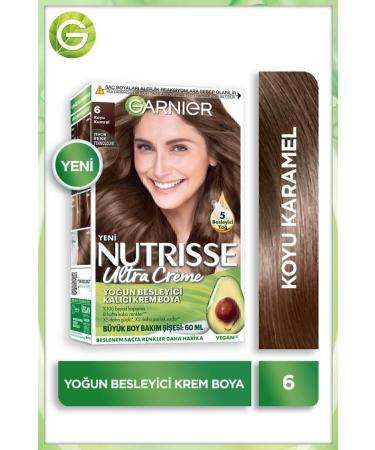 Garnier Nutrisse Intense Nourishing Permanent Cream Hair Dye 6 Dark Caramel