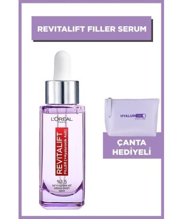 L'Oreal Paris Revitalift Filler 1.5% Pure Hyaluronic Acid Anti-Wrinkle Serum 30 Ml & Hyaluron Bag