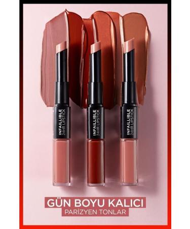 L'Oreal Paris Infaillible 2-step 24 Hour Liquid Lipstick & Balm - 213 Toujours Teaberry - Buy Online on GoSupps.com