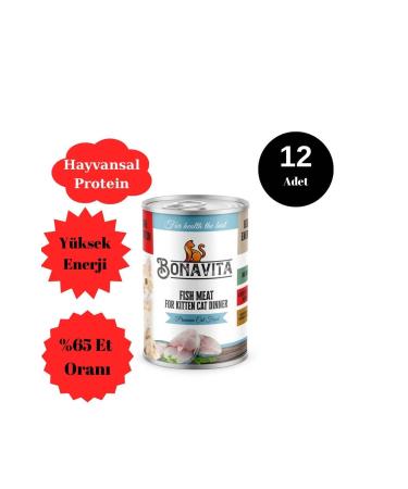 bonavitaa Bonavita Fish Meat Bonavitta Kitten Cat Food 400 gr 12 Pieces
