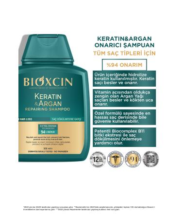 Bioxcin Keratin & Argan Repair Care Shampoo 300 ml Buy 3 Pay 2 - Damaged and Sensitive Hair - Buy Online on GoSupps.com