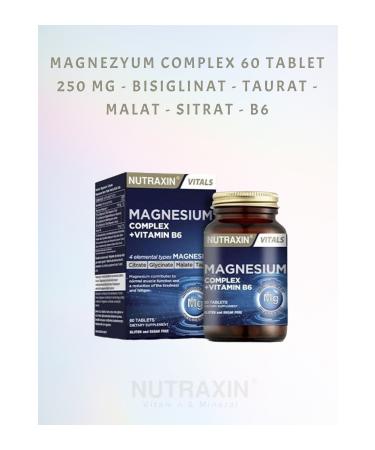 Nutraxin MAGNESIUM COMPLEX + VITAMIN B6 60 TABLETS (1 PIECE) & (1 PIECE 100 ML FACE CLEANSING GEL)