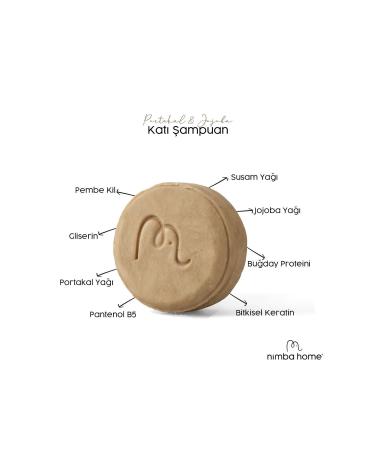 Nimba Home - Orange & Jojoba Solid Shampoo 120 Gr Herbal 0 Natural Handmade - Buy Online on GoSupps.com