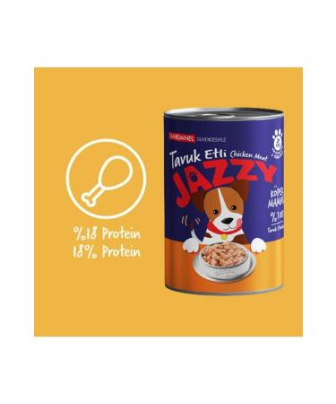 JAZZY Dardanel Canned Dog Food with Chicken 400 gr X 12 Pieces - Buy Online on GoSupps.com