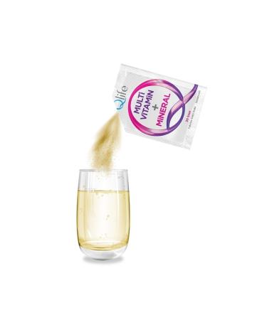 Qlife Raspberry Flavored Multivitamin Mineral Vitamin Supplement 30 Sachets - 11 Vitamins 4 Minerals - Buy Online on GoSupps.com