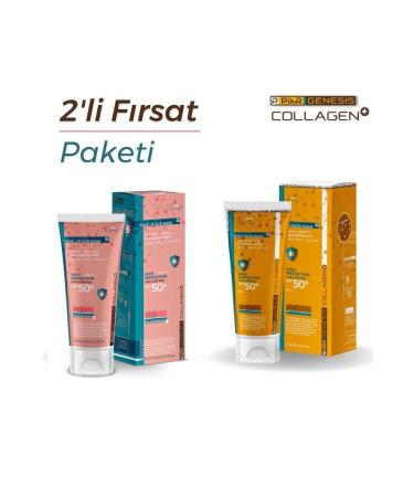 Piar Genesis Genesis Collagen Spf50 Face Sun Cream and Tone Up Sun Base Spf 50 Face Sun Cream 30 ml