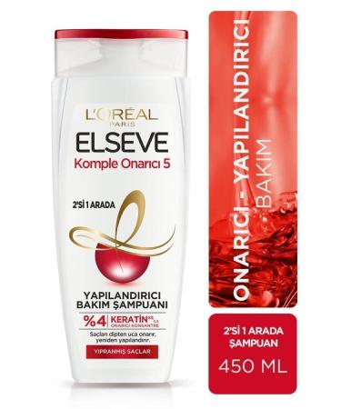Elseve L'or al Paris Complete Repair 5 Restructuring Care Shampoo 2 in 1 450 ml