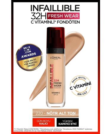 L'Oreal Paris L'Or al Paris Infaillible 32H Fresh Wear Vitamin C Foundation - 220 Sand