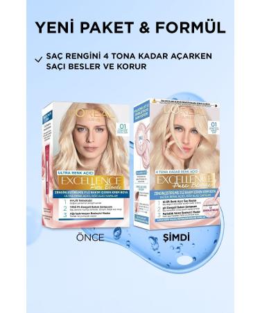 L'Oreal Paris Excellence Creme Hair Dye 01 Ultra Light Natural Blonde - Buy Online on GoSupps.com