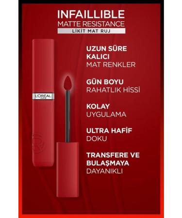 L'Oreal Paris Infaillible Matte Resistance Liquid Matte Lipstick - 120 Major Crush & Mini Paradise Mascara 4.7 ML - Buy Online on GoSupps.com