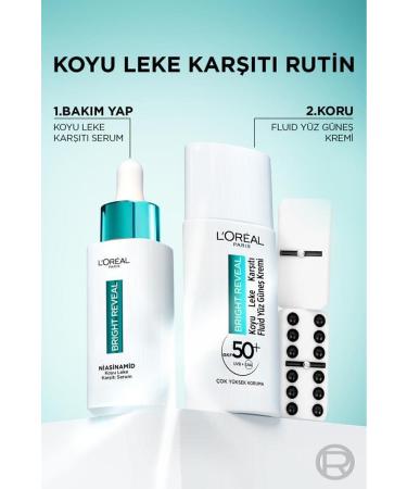 L'Oreal Paris Bright Reveal Spf 50+ Anti-Dark Spot Fluid Daily Face Sunscreen 50ml High Protection - Buy Online on GoSupps.com