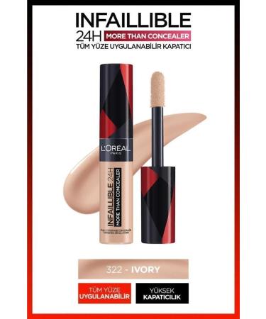 L'Oreal Paris Infaillible 24h All Face Concealer 322 Ivory & Mini Paradise Mascara 4.7 Ml Makeup Set - Buy Online on GoSupps.com