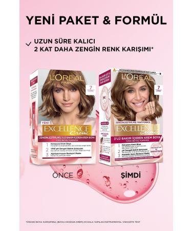 L'Oreal Paris Excellence Creme Hair Dye 7 Blonde 3-Piece Set - Buy Online on GoSupps.com