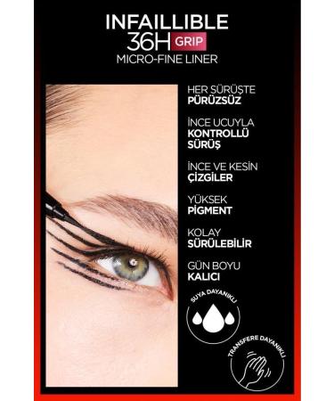 L'Oreal Paris Infaillible 36h Grip Micro Fine Eyeliner 01 Obsidian Black & Mini Paradise Mascara 4.7ml Makeup Set - Buy Online on GoSupps.com