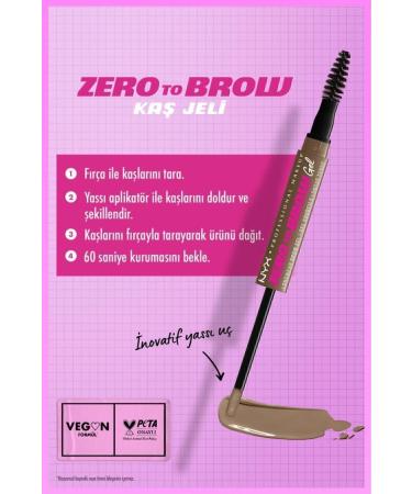 NYX Professional Makeup Zero to Brow Long-Lasting Eyebrow Gel - Ash Blonde - Buy Online on GoSupps.com