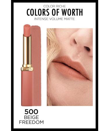 L'Oreal Paris Color Riche Colors Of Worth Intense Volume Matte Lipstick -500 Beige Freedom - Buy Online on GoSupps.com