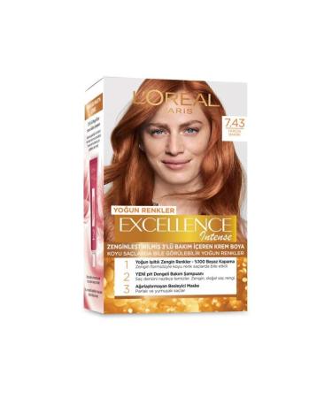 L'Oreal Paris Excellence Intense Hair Dye 7.43 Cinnamon Copper - Buy Online on GoSupps.com