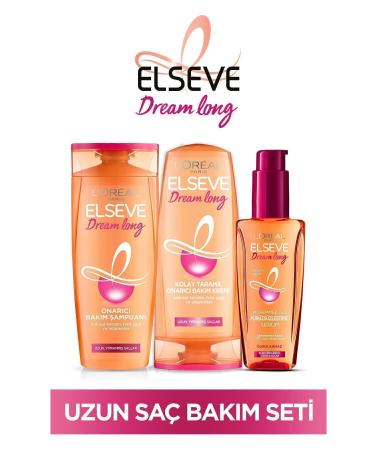 Elseve Dream Long Repair Care Shampoo 360ml & Conditioner 360ml & Perfect Straight Smoothing Serum