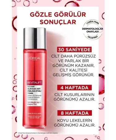 L'Oreal Paris Revitalift 5% Pure Glycolic Acid Peeling Toner 180 ml - Buy Online on GoSupps.com