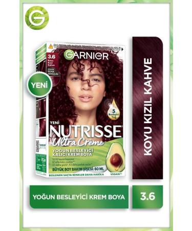 Garnier Nutrisse Intense Nourishing Permanent Cream Hair Dye 3.6 Dark Red Brown