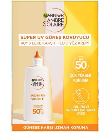 Garnier Ambre Solaire Super UV Vitamin C Anti-Dark Spot Fluid Cream SPF50+ 40ML - Buy Online on GoSupps.com
