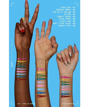 NYX Professional Makeup Vivid Brights Liquid Eyeliner - Cyan Simp - Buy Online on GoSupps.com