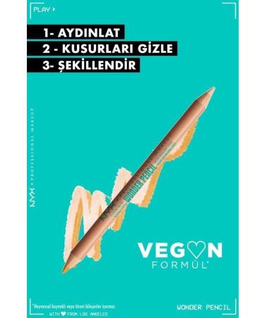 NYX Professional Makeup Wonder Pencil Double-Sided Highlighter & Concealer Pencil - Deep - Buy Online on GoSupps.com