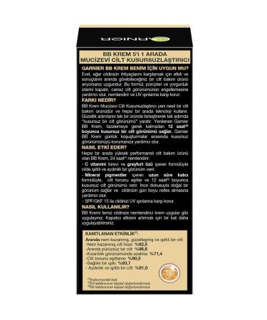 Garnier Bb Cream 5 Effect Miraculous Moisturizer Spf 15 Light Tone 50 ml 3600541195967 - Buy Online on GoSupps.com