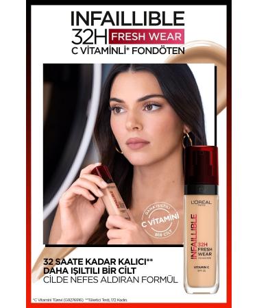 L'Oreal Paris L'Or al Paris Infaillible 32H Fresh Wear Vitamin C Foundation - 220 Sand - Buy Online on GoSupps.com