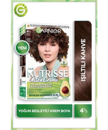 Garnier Nutrisse Intense Nourishing Permanent Cream Hair Dye 4 1:2 Luminous Brown