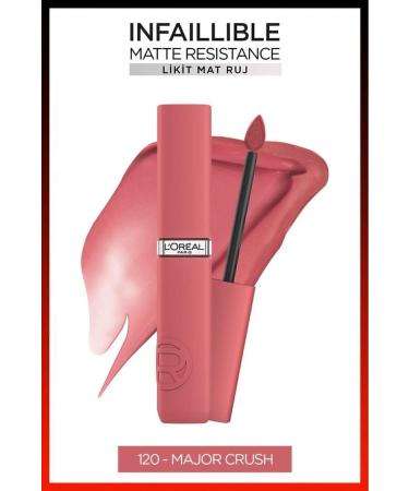 L'Oreal Paris Infaillible Matte Resistance Liquid Matte Lipstick - 120 Major Crush & Mini Paradise Mascara 4.7 ML - Buy Online on GoSupps.com