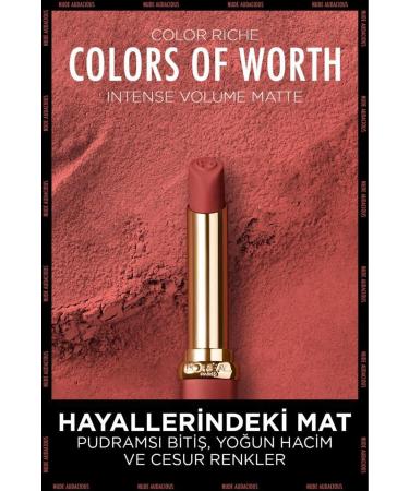 L'Oreal Paris Color Riche Colors Of Worth Intense Volume Matte Lipstick - 600 Nude Audacious - Buy Online on GoSupps.com