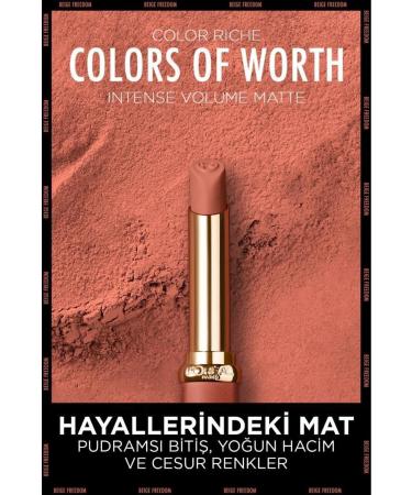 L'Oreal Paris Color Riche Colors Of Worth Intense Volume Matte Lipstick -500 Beige Freedom - Buy Online on GoSupps.com