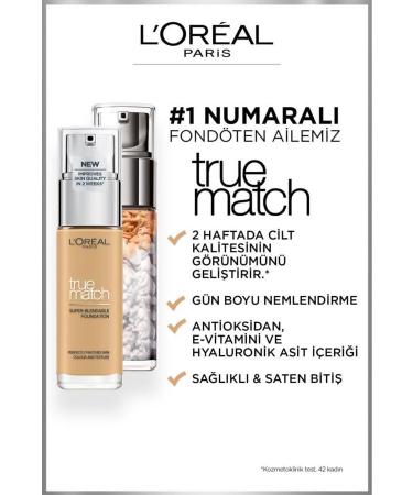 L'Oreal Paris True Match Caring Foundation - 4w Warm Undertone - Buy Online on GoSupps.com