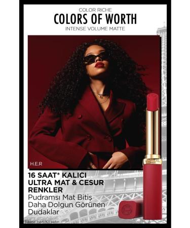 L'Oreal Paris Color Riche Colors Of Worth Intense Volume Matte Lipstick - 300 Rouge Confident - Buy Online on GoSupps.com