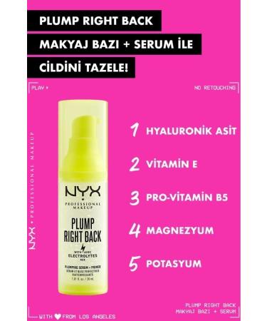 NYX Professional Makeup Plump Right Back Makeup Base + Serum - Buy Online on GoSupps.com