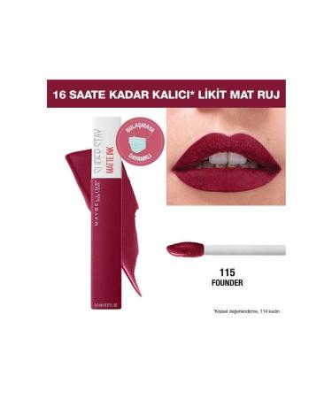 Maybelline New York Superstay Matte Ink Lipstick 115 Founder - Buy Online on GoSupps.com