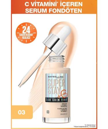 Maybelline New York Super Stay Skin Tint Foundation - 03 & Makeup Sponge - Buy Online on GoSupps.com