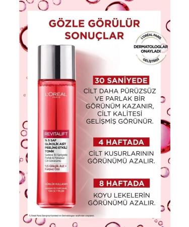 L'Oreal Paris Revitalift 5% Pure Glycolic Acid Peeling Tonic 180ml & Telescopic Black Mascara - Buy Online on GoSupps.com