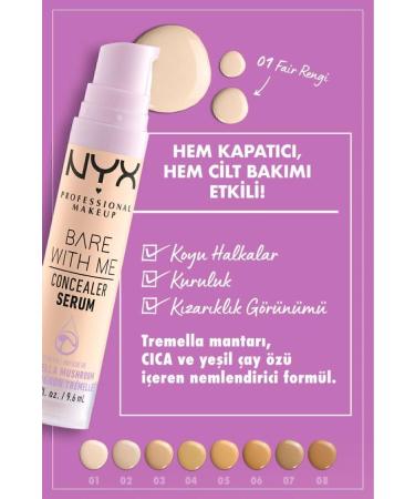 NYX Professional Makeup Bare With Me Concealer Serum 01 Fair & Smooth Whip Creamy Liquid Matte Lipstick - Parfait - Buy Online on GoSupps.com