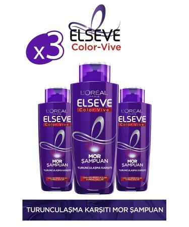 Elseve 3-Piece Anti-Orange Purple Shampoo 200 Ml Set