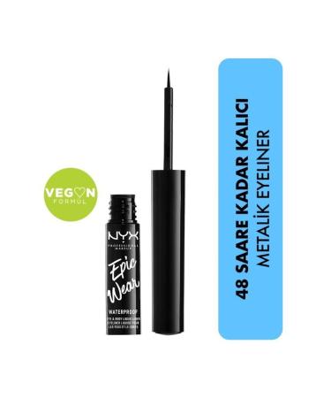 NYX Professional Makeup Eyeliner - Epic Wear Metallic Liquid Liner Black Metal