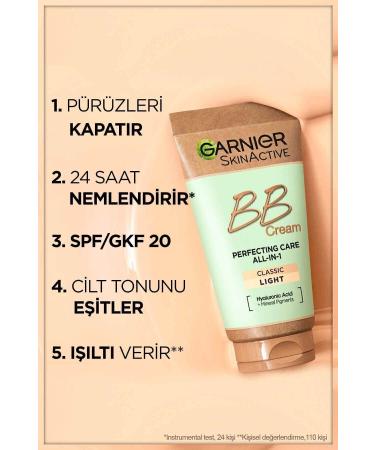Garnier Bb Cream Miraculous Skin Perfector Light Tone Spf 15 50ml - Buy Online on GoSupps.com