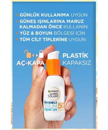 Garnier Ambre Solaire Invisible Spf50 Super UV Daily Sunscreen Serum 30 ml - Buy Online on GoSupps.com