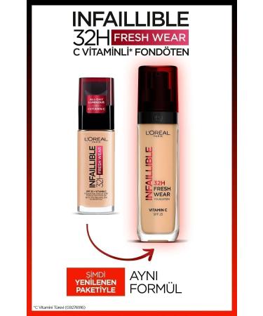 L'Oreal Paris L'Or al Paris Infaillible 32H Fresh Wear Vitamin C Foundation - 220 Sand - Buy Online on GoSupps.com