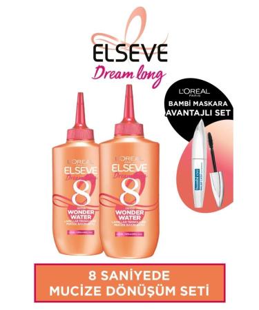 Elseve Dream Long Wonder Water Miracle Care Water 200ml X2 & Bambi Eye Waterproof Mascara Advantage Set