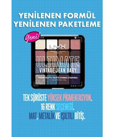 NYX Professional Makeup Ultimate Shadow Palette - Vintage Jean Baby Eyeshadow Palette - Buy Online on GoSupps.com