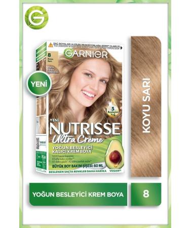 Garnier Nutrisse Intense Nourishing Permanent Cream Hair Dye 8 Dark Blonde